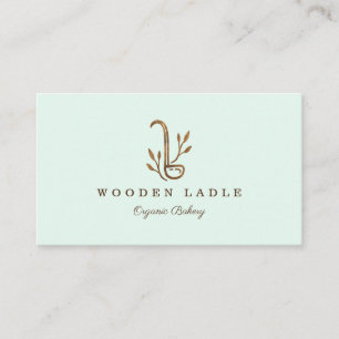 Bakery Business Wooden Ladine & Floral Logo Busine Visitenkarte
