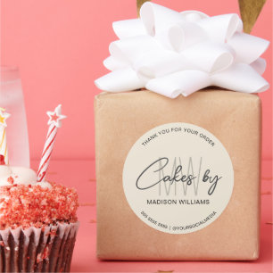 Bakery Cake Custom Monogram Logo Beilage Runder Aufkleber