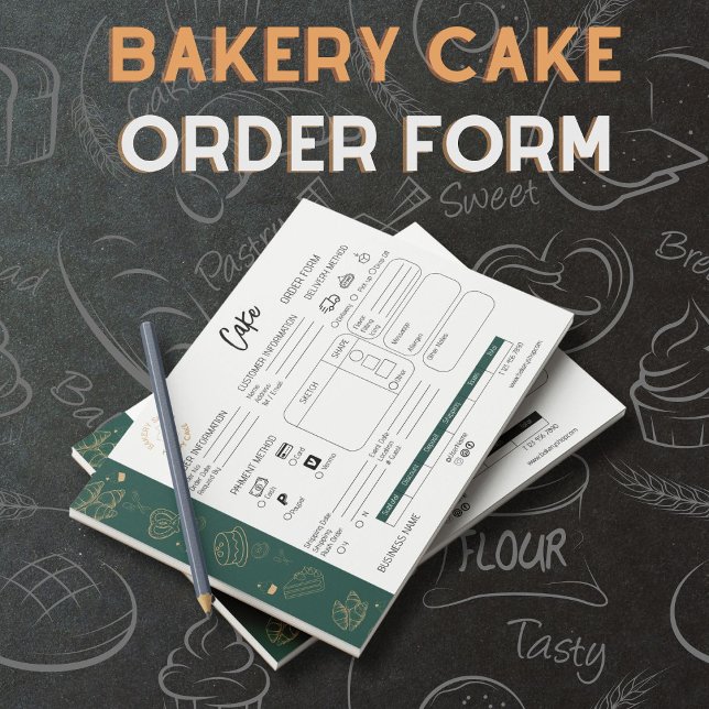 Bakery Cake Order Form Small Business Delivery Notizblock (Bakery Cake Order Form Small Business Delivery Notepad)
