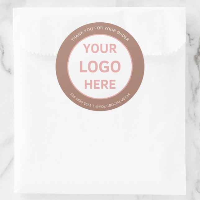 Bakery Custom Logo Brown Runder Aufkleber (Tasche)