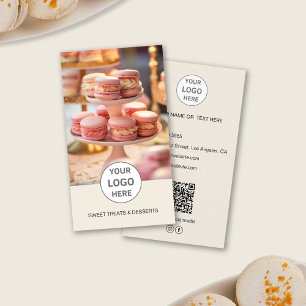 Bakery Custom Logo Foto QR Creme Business Card Visitenkarte