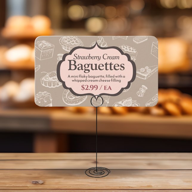 Bakery Display Sign mit Beschreibung Label Cards Mitteilungskarte (Von Creator hochgeladen)