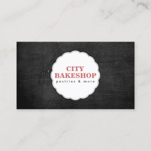 BAKERY DOILY LOGO on BLACK WOOD Visitenkarte