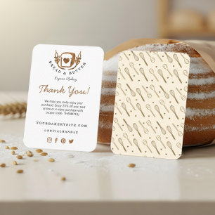 Bakery Loaf des Brotes Logo Dank für Ihren Kauf Begleitkarte