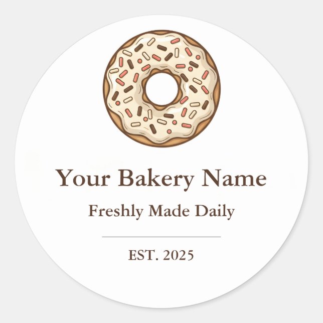 Bakery Logo Sticker - Custom Donut Icon Design (Vorderseite)