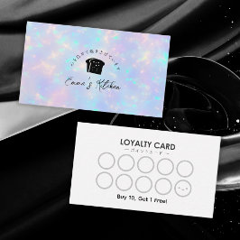 Bakery Loyalty Card Rainbow Holographic Bread Logo Visitenkarte