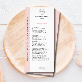Bakery Menu Price List Werbekarte