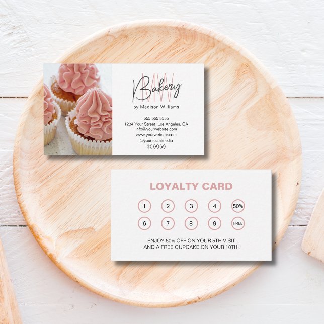 Bakery Monogram Logo Business Reward Treuekarte (Bakery Monogram Logo Business Reward Loyalty Card)