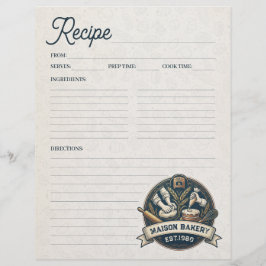 Bakery Pastry Chef Baking Recipe Page Cookbook Flyer