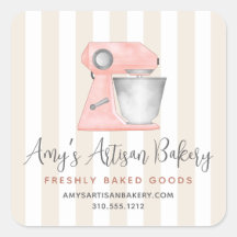 Bakery Peach Kitchen Stand Mixer Tan Beige Stripes