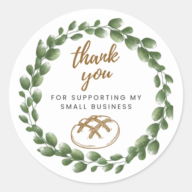 Bakery Sourdough Thank You Round Sticker (Vorderseite)