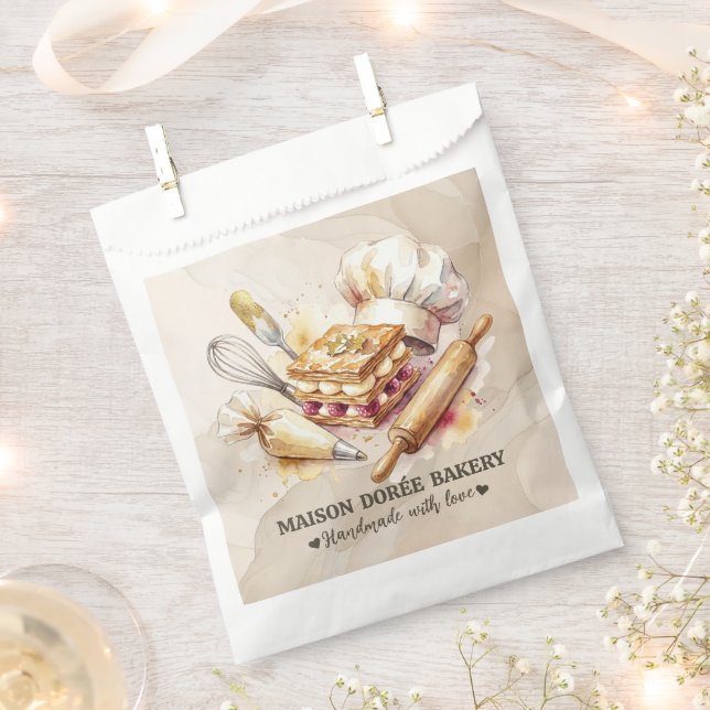 Bakery Store Pastry Chef Dessert Sweets Cake Baker Geschenktütchen (Ausgeschnitten)
