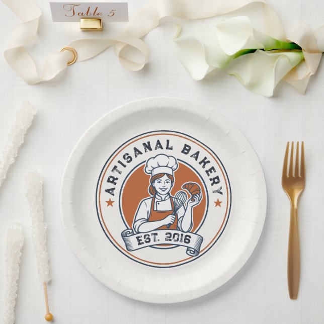 Bakery Store Pastry Chef Dessert Sweets Cake Baker Pappteller (Hochzeit)