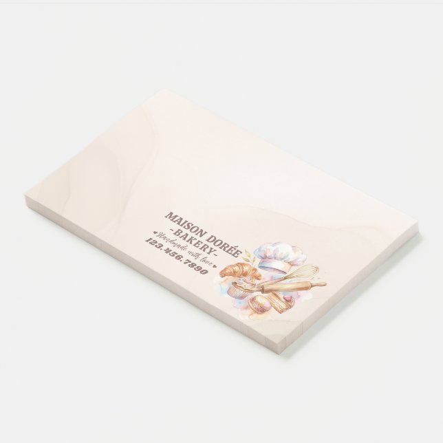 Bakery Store Pastry Chef Dessert Sweets Cake Baker Post-it Klebezettel (angewinkelt)