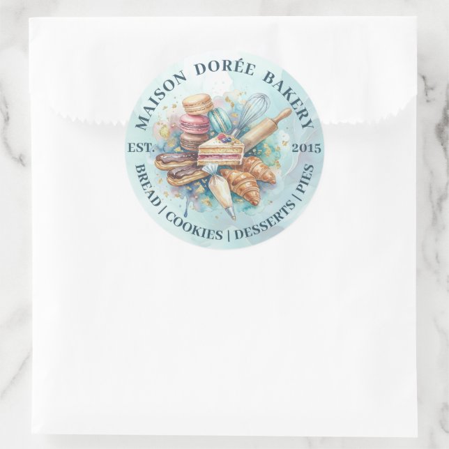 Bakery Store Pastry Chef Dessert Sweets Cake Baker Runder Aufkleber (Tasche)