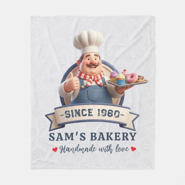 Bakery Store Pastry Chef Desserts Sweets Cake Shop Fleecedecke (Vorderseite)