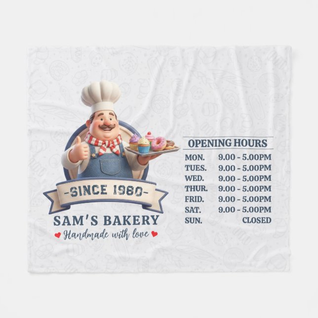 Bakery Store Pastry Chef Desserts Sweets Cake Shop Fleecedecke (Vorderseite (Horizontal))