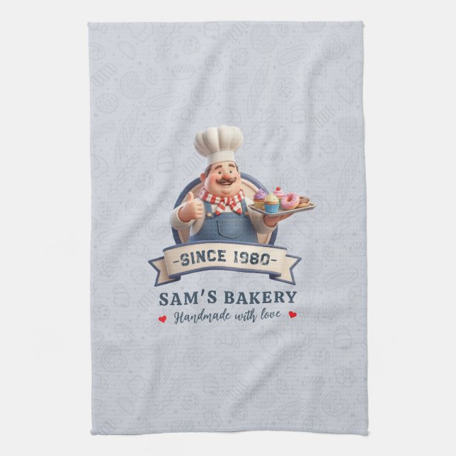 Bakery Store Pastry Chef Desserts Sweets Cake Shop Geschirrtuch (Vertikal)