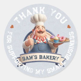 Bakery Store Pastry Chef Desserts Sweets Thank You Runder Aufkleber