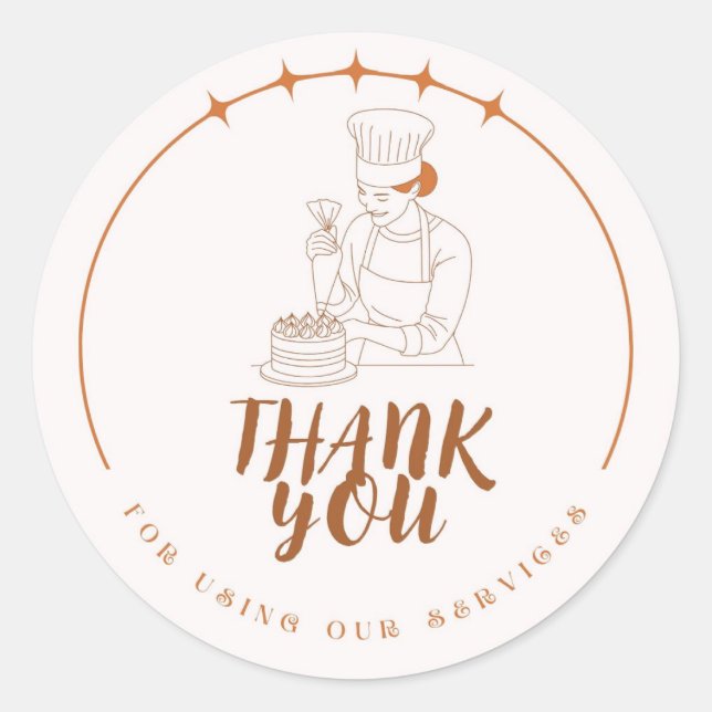 Bakery Thank You for Using Our Services Sticker (Vorderseite)