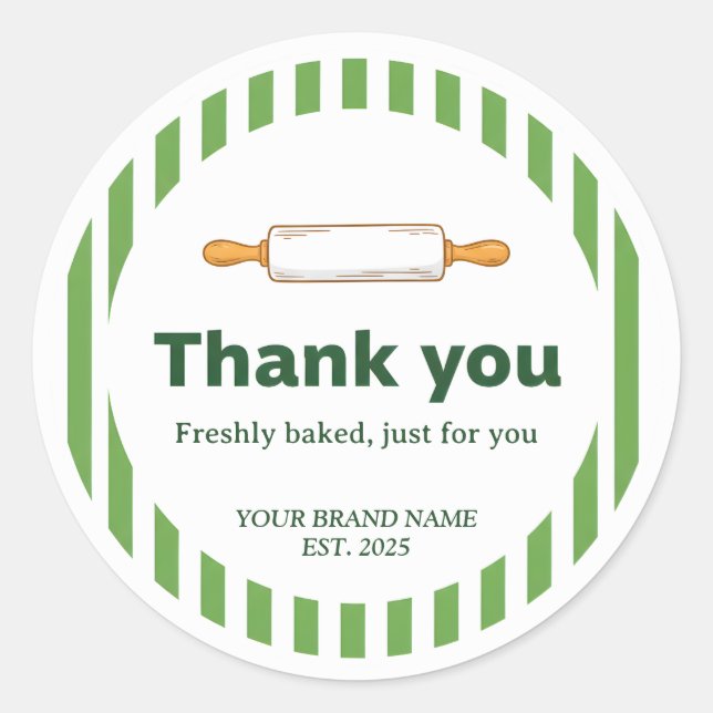 Bakery Thank You Sticker - Custom Baking Design (Vorderseite)