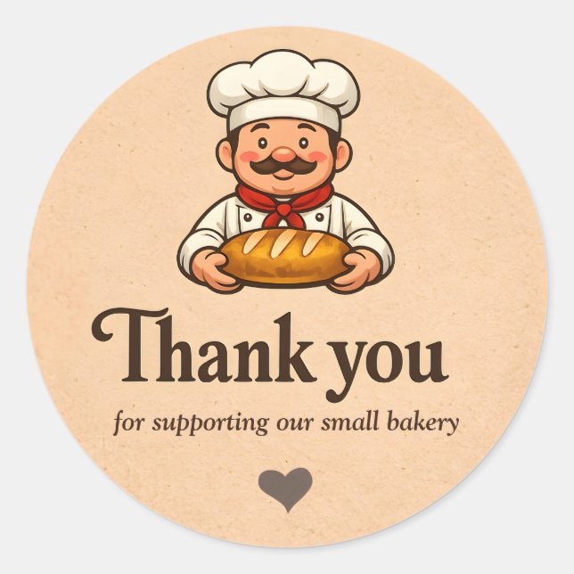 Bakery Thank You Sticker - Custom Chef Design (Vorderseite)