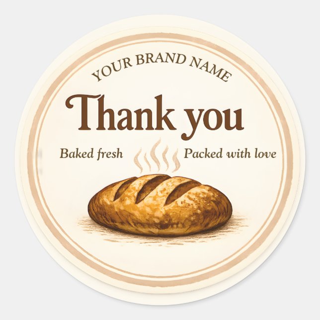 Bakery Thank You Sticker - Loaf of Bread Design (Vorderseite)