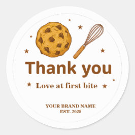Bakery Thank You Stickers Cookie and Whisk Design