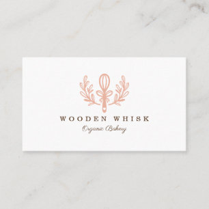 Bakery Whisky & Floral Leaf Wreath Business Logo Visitenkarte