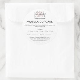 Bakery Zuhause Allergy Legal License Business Aufk Runder Aufkleber