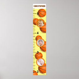 Baketball Foto Template Wachstumsdiagramm Poster