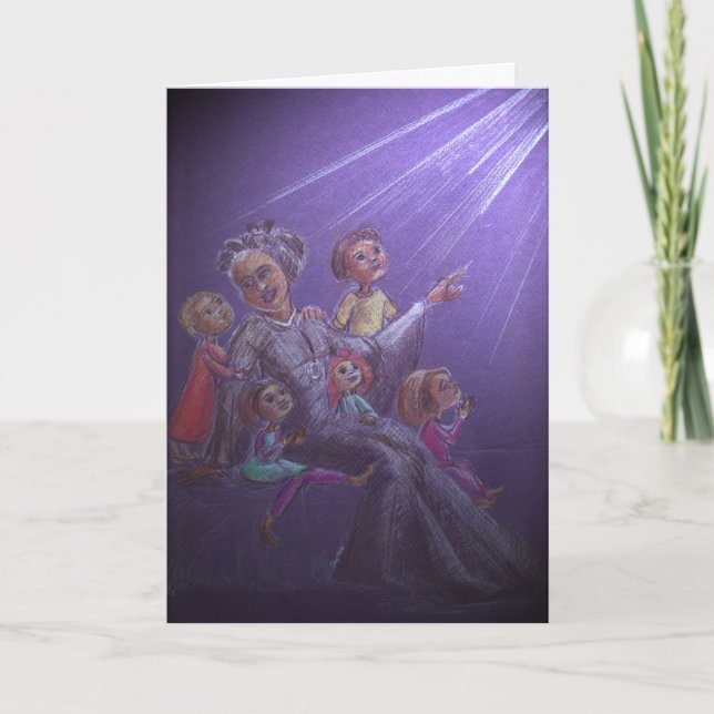 Bakhita und Kinder Feiertagskarte (Vorderseite)