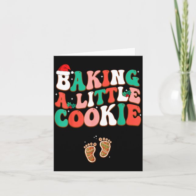 Baking A Little Cookie Cute Christmas Pregnancy An Karte (Vorderseite)
