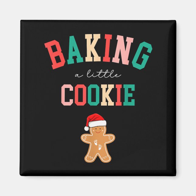 Baking A Little Cookie Cute Christmas Pregnancy An Magnet (Vorne)