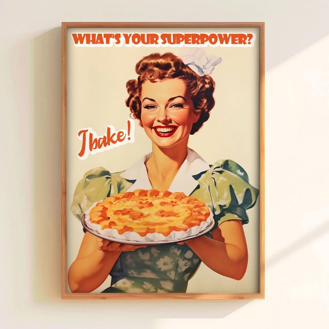 Baking Art Print Cake Art Print Retro Kitchen Wall Poster (Von Creator hochgeladen)