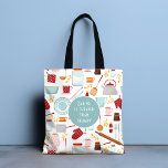 Baking billiger als Therapie Funny Kitchen Blue<br><div class="desc">Baking billiger als Therapy Funny Kitchen Blue Tragetaschen verfügt über ein buntes Küchenmotiv mit dem bearbeitbaren Text "Backen ist billiger als Therapie" in der modernen Schrift Typografie. Perfektes Geschenk für diejenigen,  die gerne Backen,  Kochen und in der Küche zu Weihnachten,  Geburtstag,  Muttertag. Entworfen von ©Evco Studio www.zazzle.com/store/evcostudio</div>