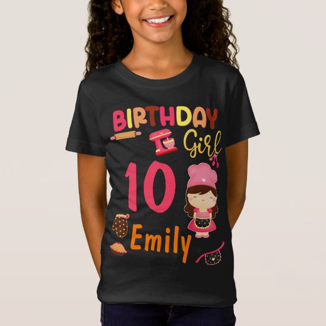Baking Birthday Girl Party Match  T-Shirt (Vorderseite)
