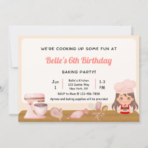 Baking Birthday Party Einladung