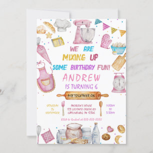 Baking Birthday Party Girl Cooking Einladung