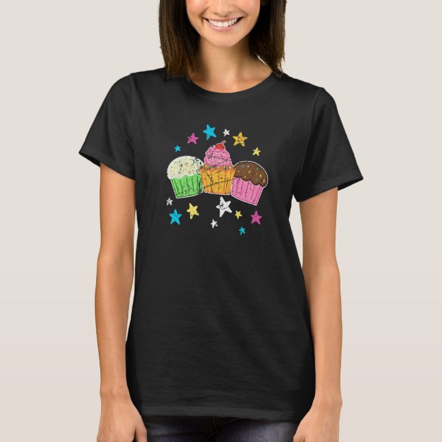 Baking Delicious  Cupcake   Retro Cupcakes T-Shirt (Vorderseite)