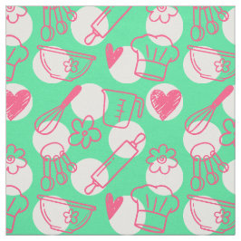 Baking-Doodle auf Punkten - Rosa & Grün Stoff