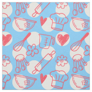Baking-Doodle auf Punkten - Rosa & Hellblau Stoff