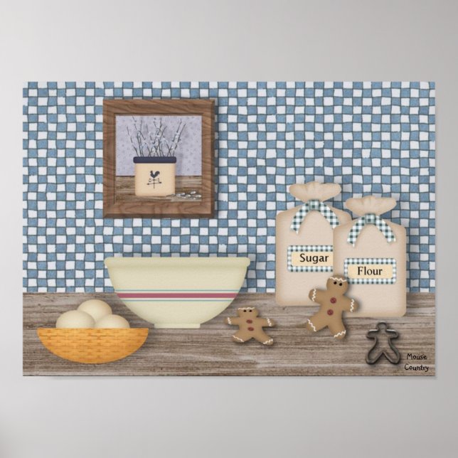 Baking Gingerbrei Men Poster (Vorne)