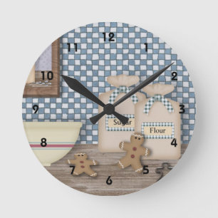 Baking Gingerbrett Wall Clock Runde Wanduhr