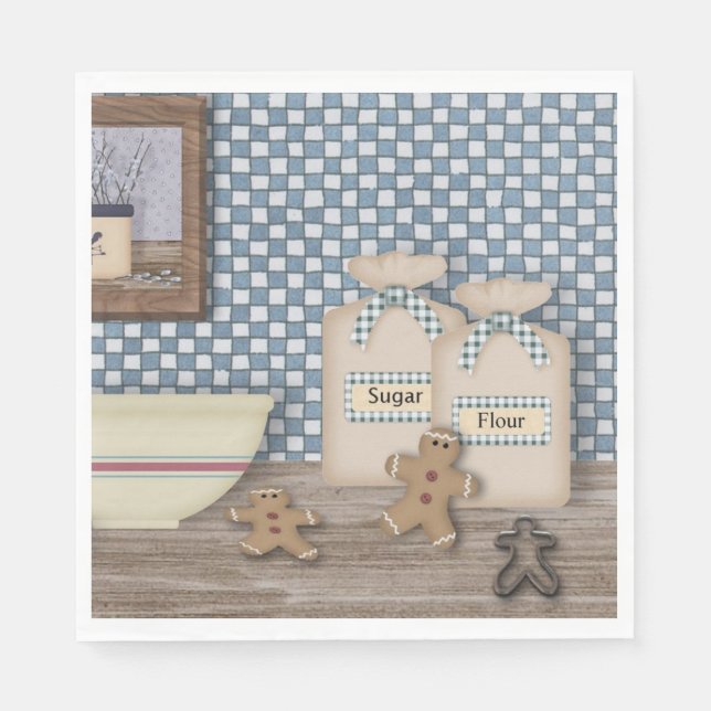 Baking Gingerbrot Männer Papier Napkins Serviette (Vorderseite)
