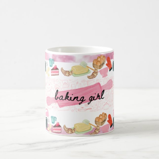Baking Girl Style Bäcker Tassenthema Kaffeetasse (Mittel)