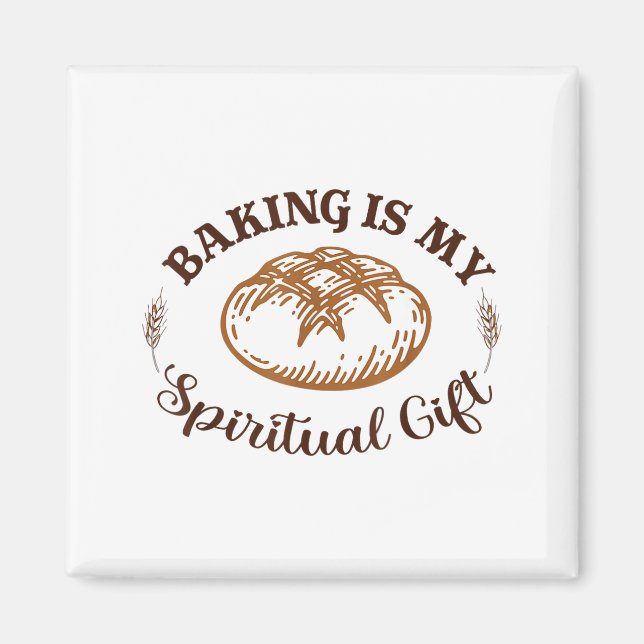 Baking Is My Sritual Gift Funny Bake Lover Pastry  Magnet (Vorne)