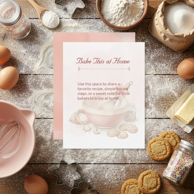 Baking Party Birthday Bowl & Whisk Recipe Card Mitteilungskarte (Von Creator hochgeladen)
