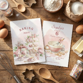 Baking Party Birthday Girls | Elegant Soft Pastel Einladung