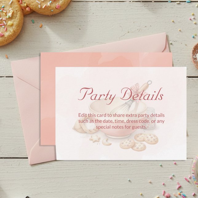Baking Party Birthday Party Details Pink  Begleitkarte (Von Creator hochgeladen)
